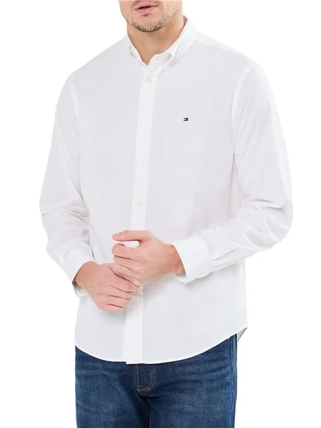 CAMICIA FLEX IN POPELINE DI COTONE UOMO BIANCO