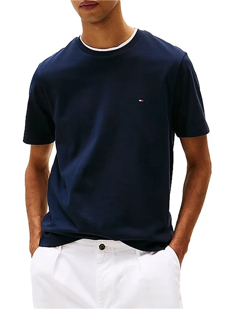 T-SHIRT MANICA CORTA IN MAGLIA IN PURO COTONE UOMO BLU