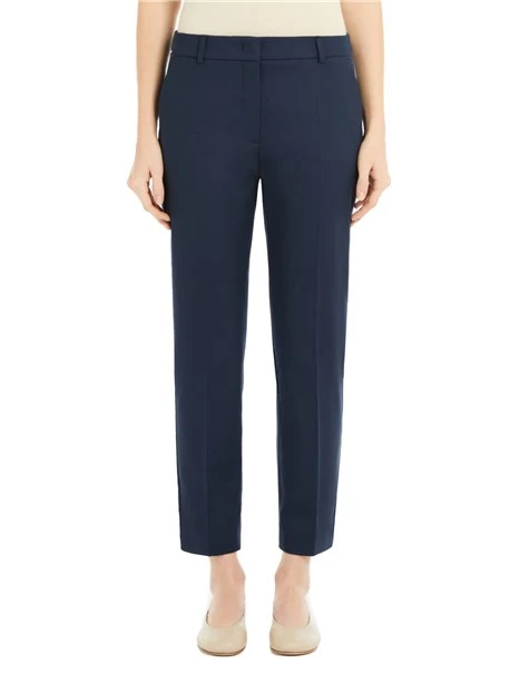 PANTALONI A SIGARETTA IN COTONE STRETCH DONNA BLU