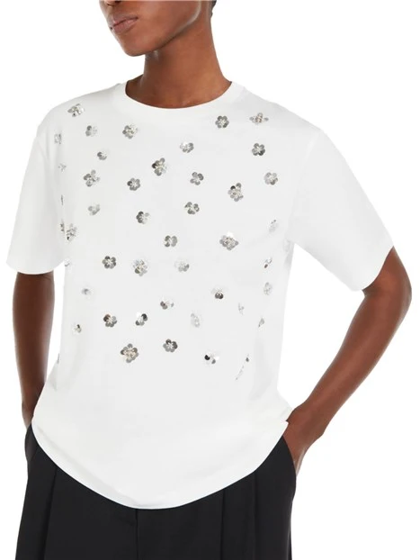 T-SHIRT MANICA CORTA CON STAMPA GRAFICA DONNA BIANCO