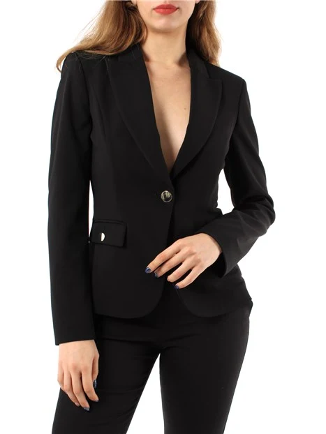 GIACCA BLAZER MONOPETTO IN JERSEY DONNA NERO