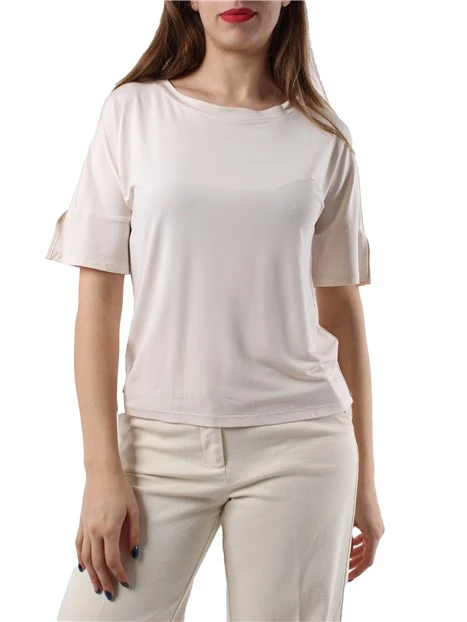 T-SHIRT IN JERSEY FLUIDO DONNA AVORIO