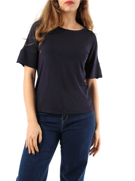 T-SHIRT IN JERSEY FLUIDO DONNA BLU