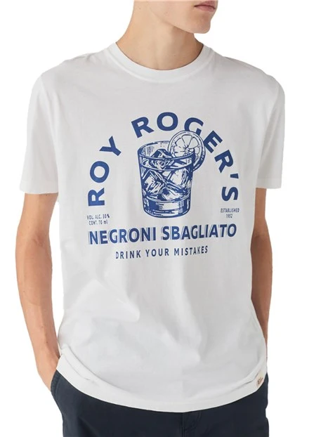 T-SHIRT MANICA CORTA CON STAMPA NEGRONI UOMO BIANCO