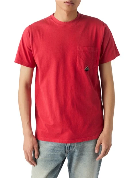 T-SHIRT MANICA CORTA CON TASCHINO UOMO ROSSO CORALLO