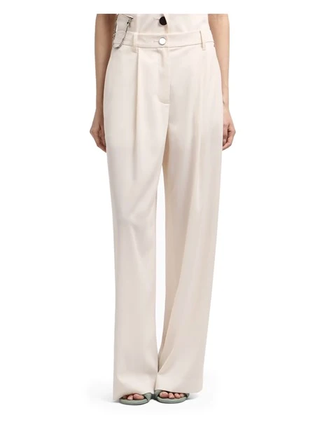 PANTALONI PALAZZO CON PINCES DONNA BIANCO