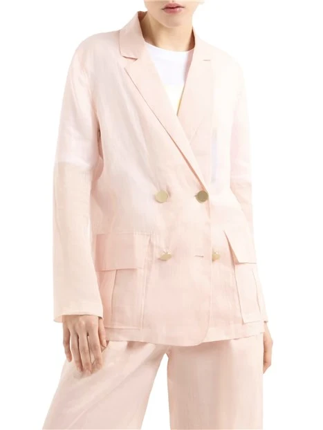 GIABBA BLAZER DOPPIOPETTO IN RAMIE DONNA ROSA