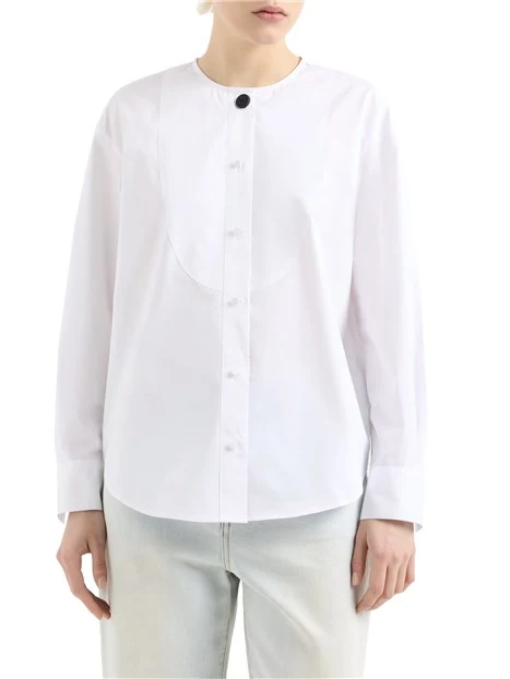 CAMICIA CON COLLO ALLA COREANA DONNA BIANCO