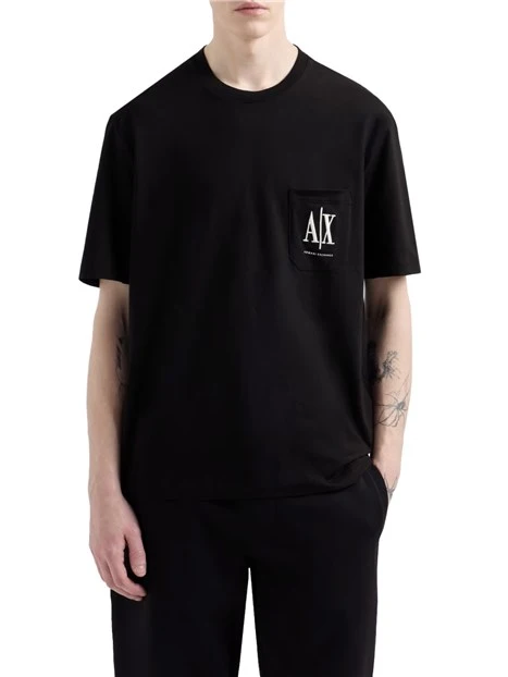 T-SHIRT MANICA CORTA CON LOGO AX UOMO NERO