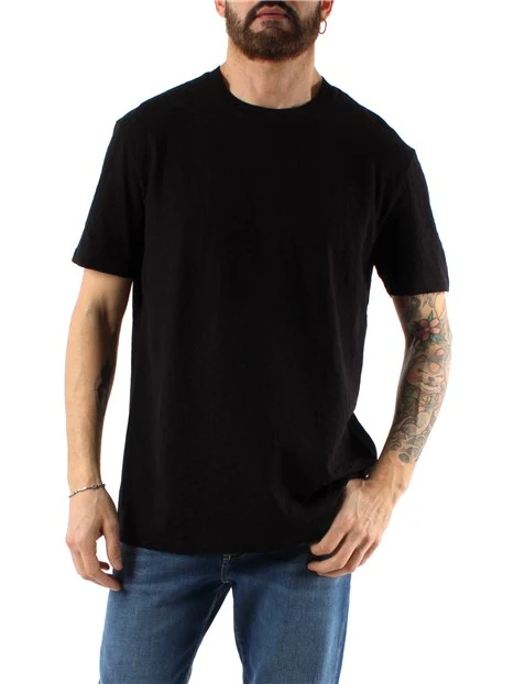 T-SHIRT MANICA CORTA IN COTONE UOMO NERO