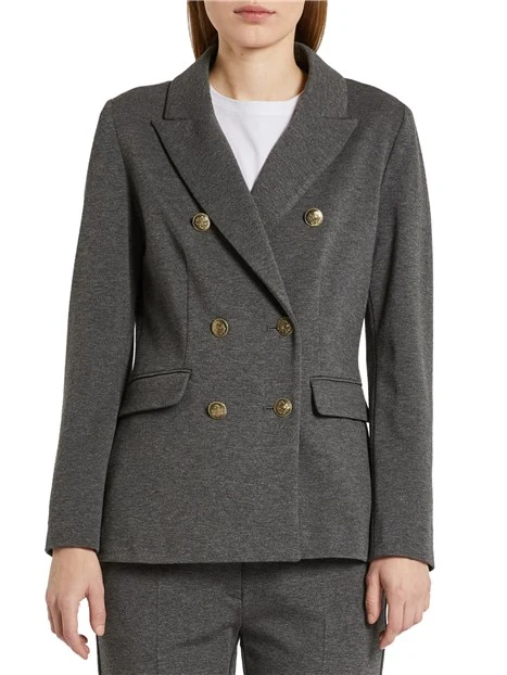 GIACCA BLAZER DOPPIOPETTO IN PUNTO MILANO DONNA GRIGIO