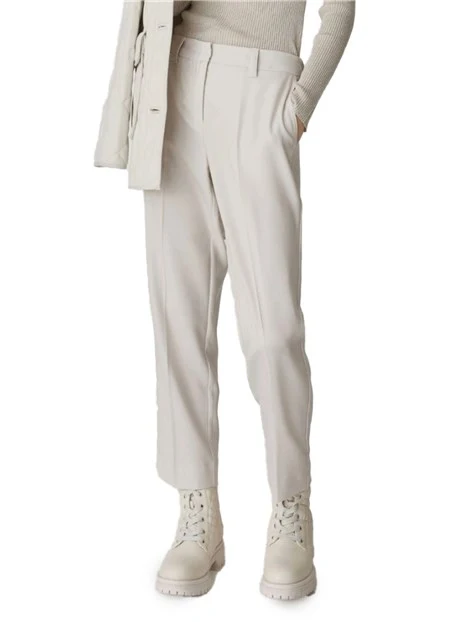 PANTALONI CHINO IN PURA LANA DONNA BIANCO