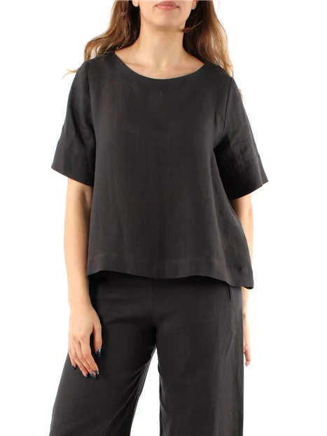 BLUSA IN PURO LINO DONNA GRIGIO