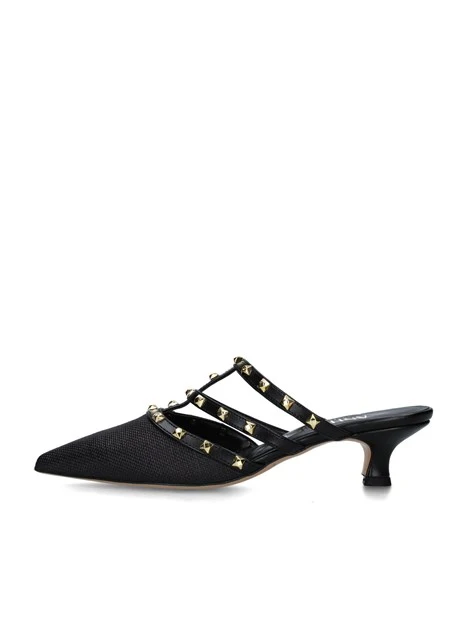 CIABATTE 894M079 CON TACCO DONNA NERO