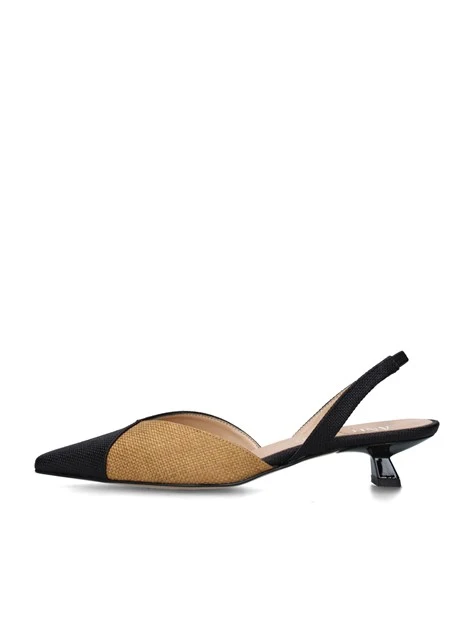 SLINGBACK 1971028 A INTRECCIO DONNA NERO BEIGE