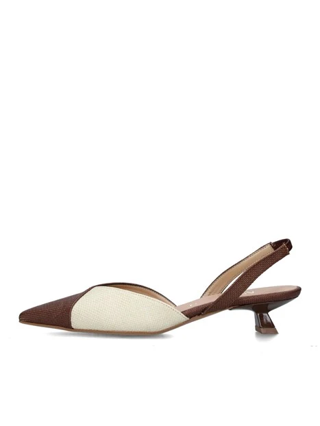 SLINGBACK 1971028 A INTRECCIO DONNA MARRONE BEIGE