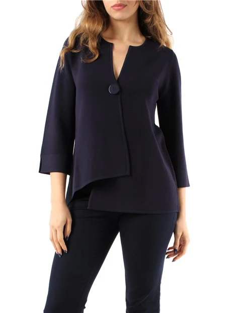 CARDIGAN ASIMMETRICO DONNA BLU NAVY