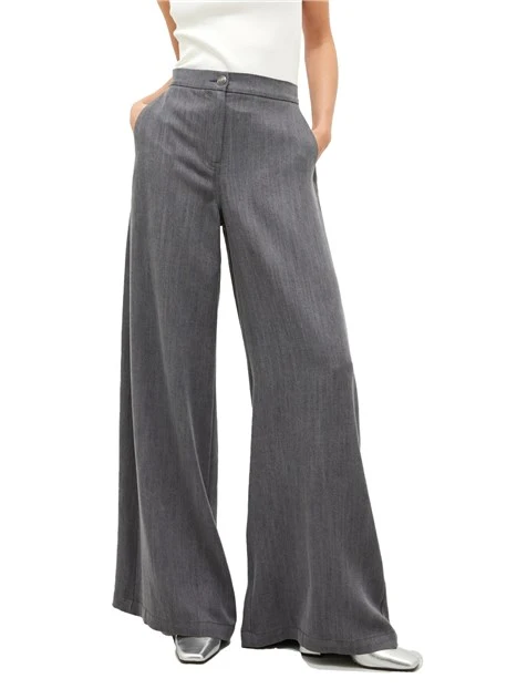 PANTALONE PALAZZO IN DENIM FLUIDO DONNA GRIGIO