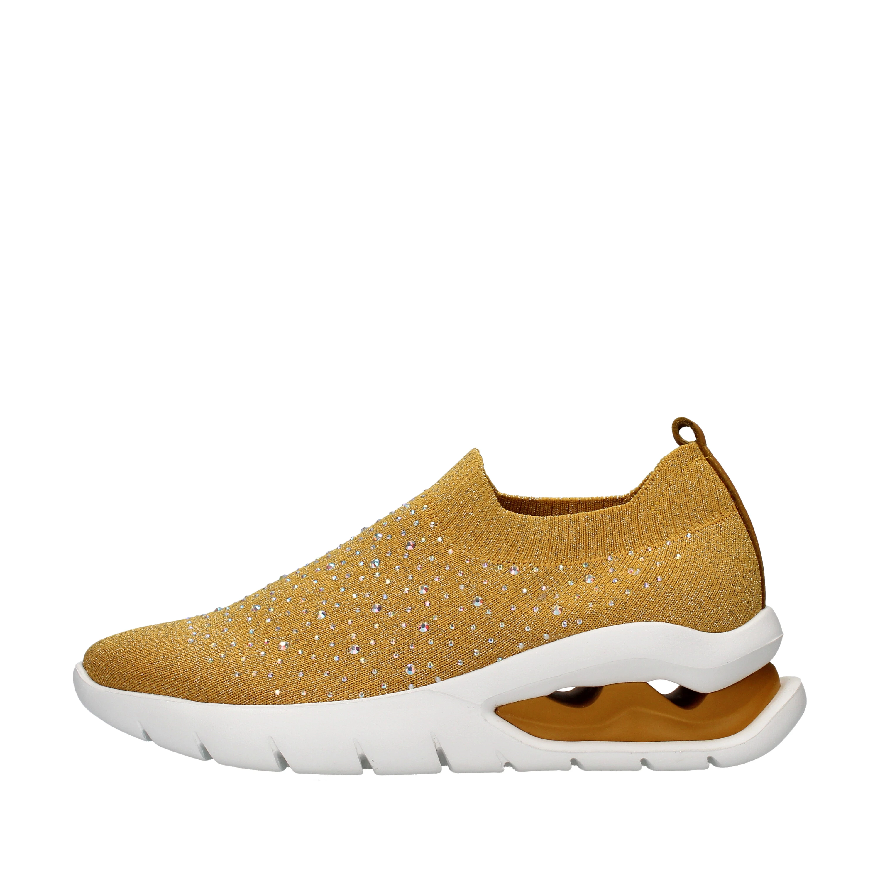 SNEAKERS SLIP ON CON STRASS IN TESSUTO DONNA GIALLO