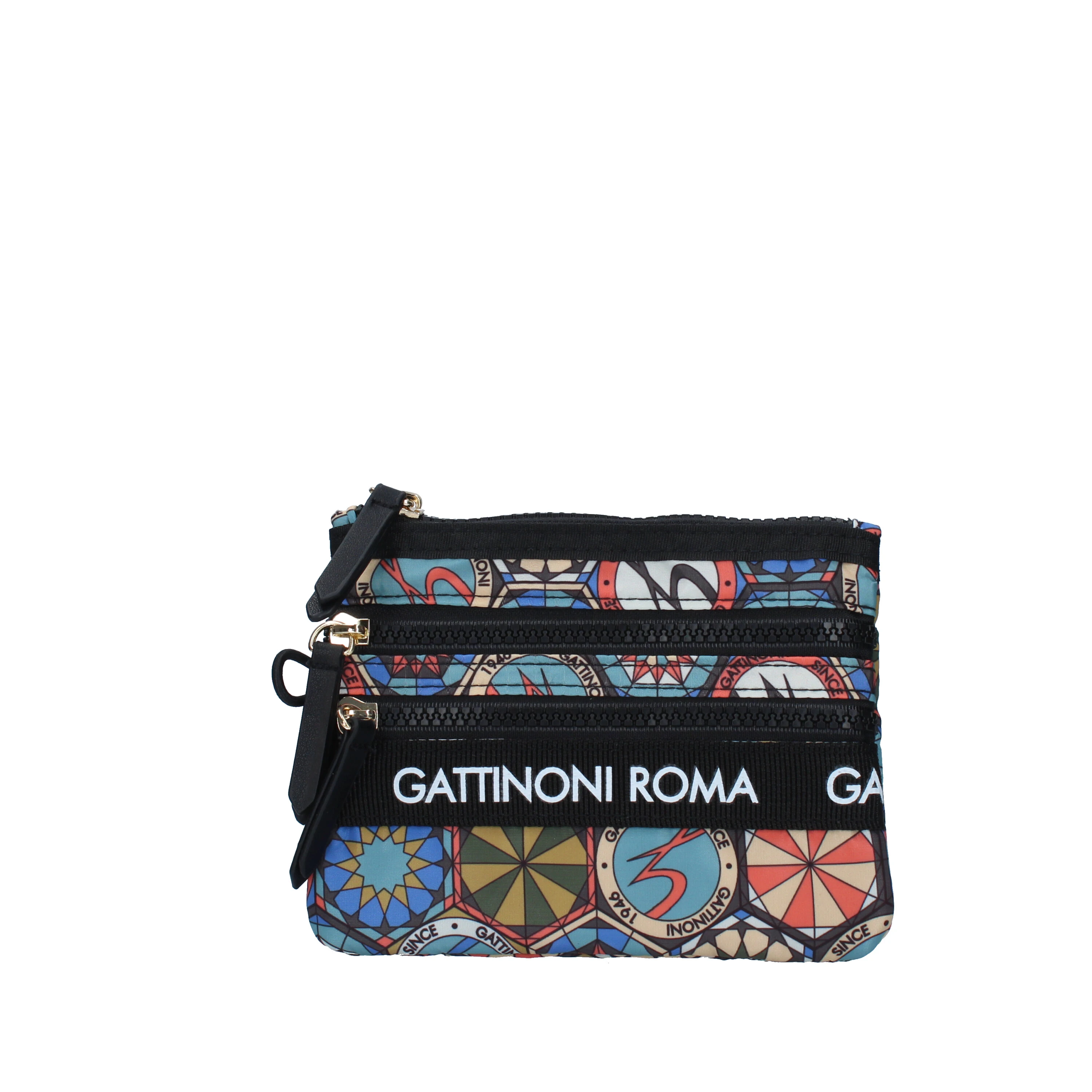 POCHETTE TEODOSIA CON LOGO MULTICOLORE DONNA NERO