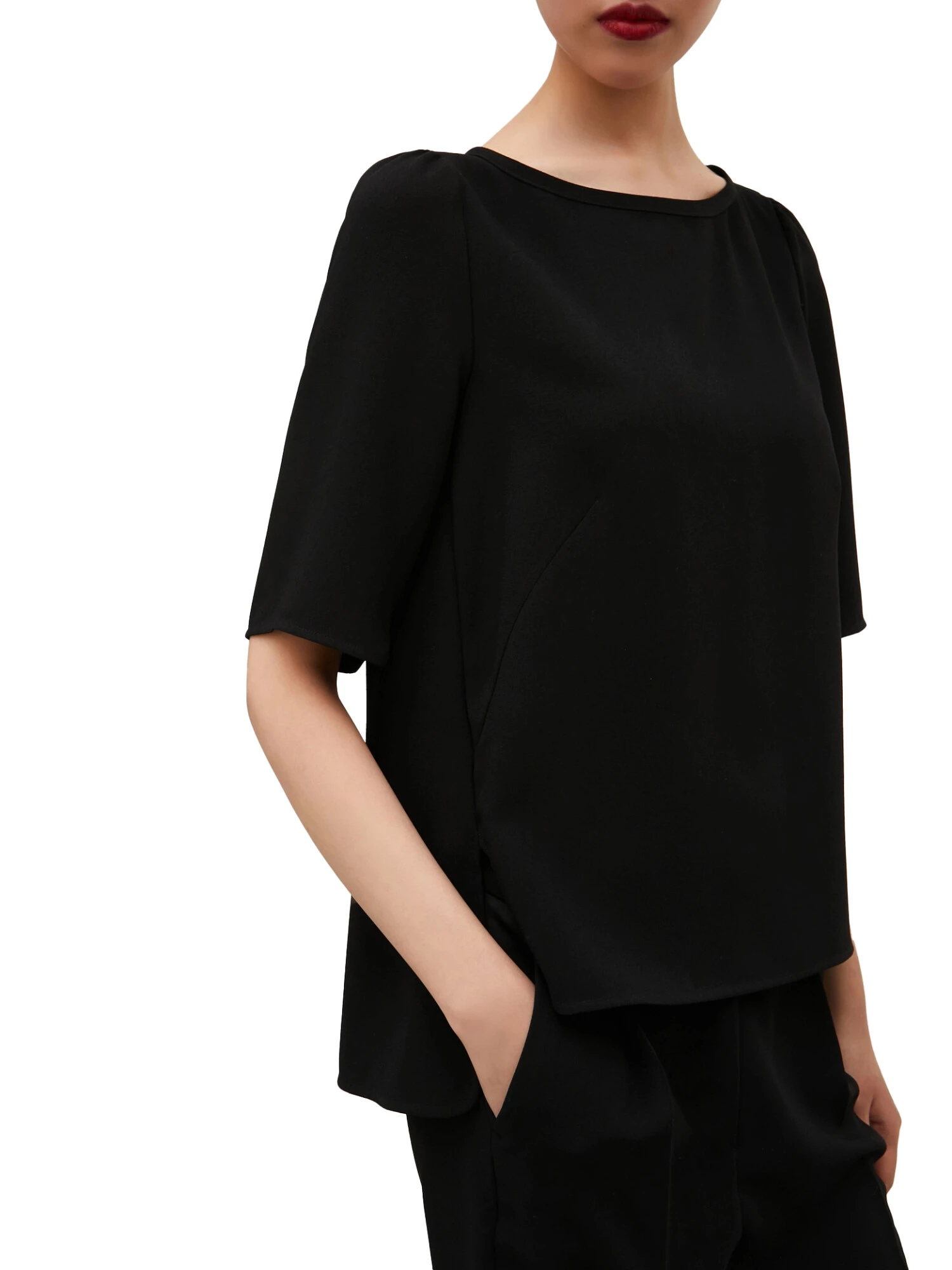 BLUSA IN CRÊPE SATIN ART. 365 DONNA NERO