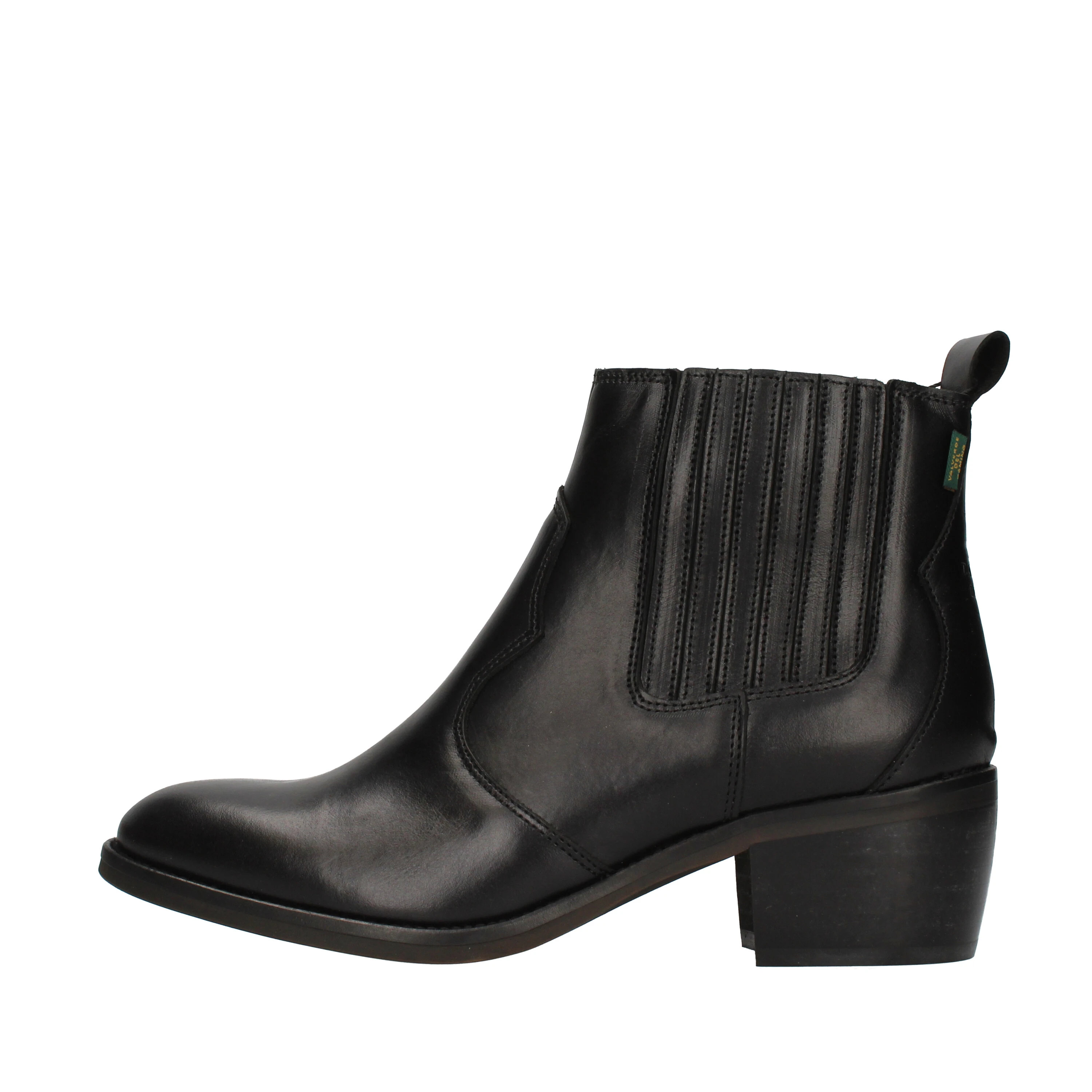 STIVALETTI TACCO BASSO IN PELLE TEXAS DONNA NERO