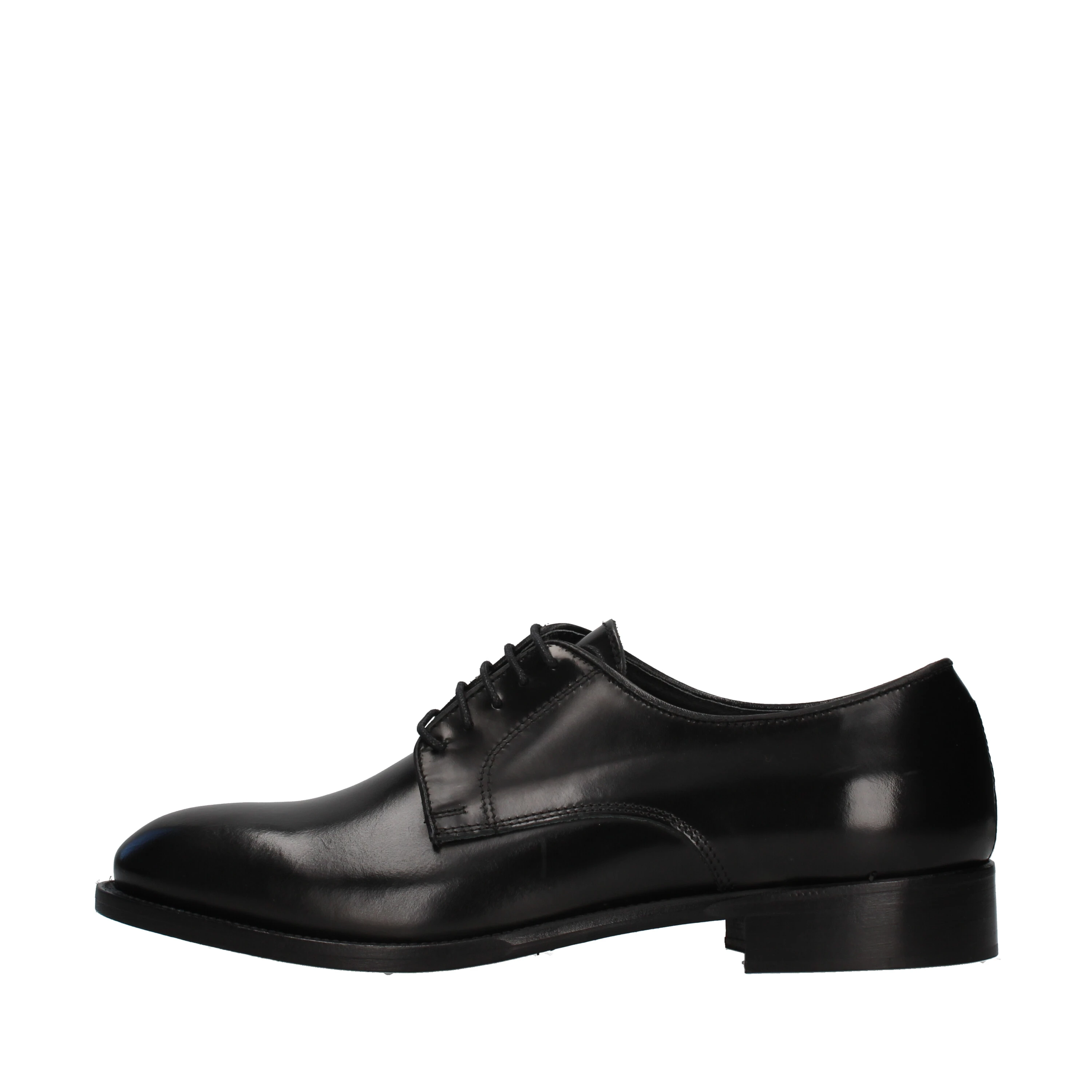 STRINGATE DERBY IN PELLE UOMO NERO