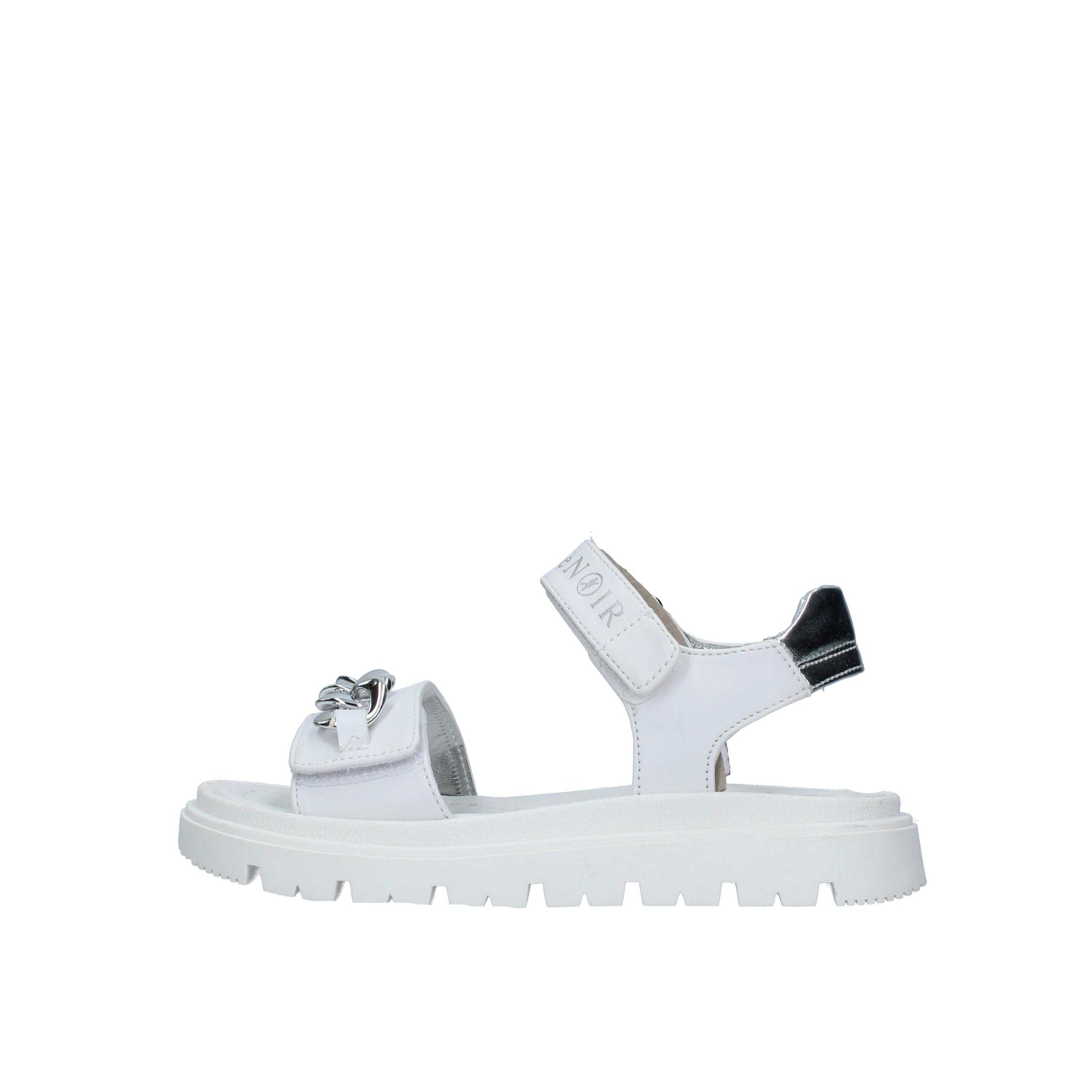 SANDALI TACCO BASSO CON LOGO DONNA BIANCO