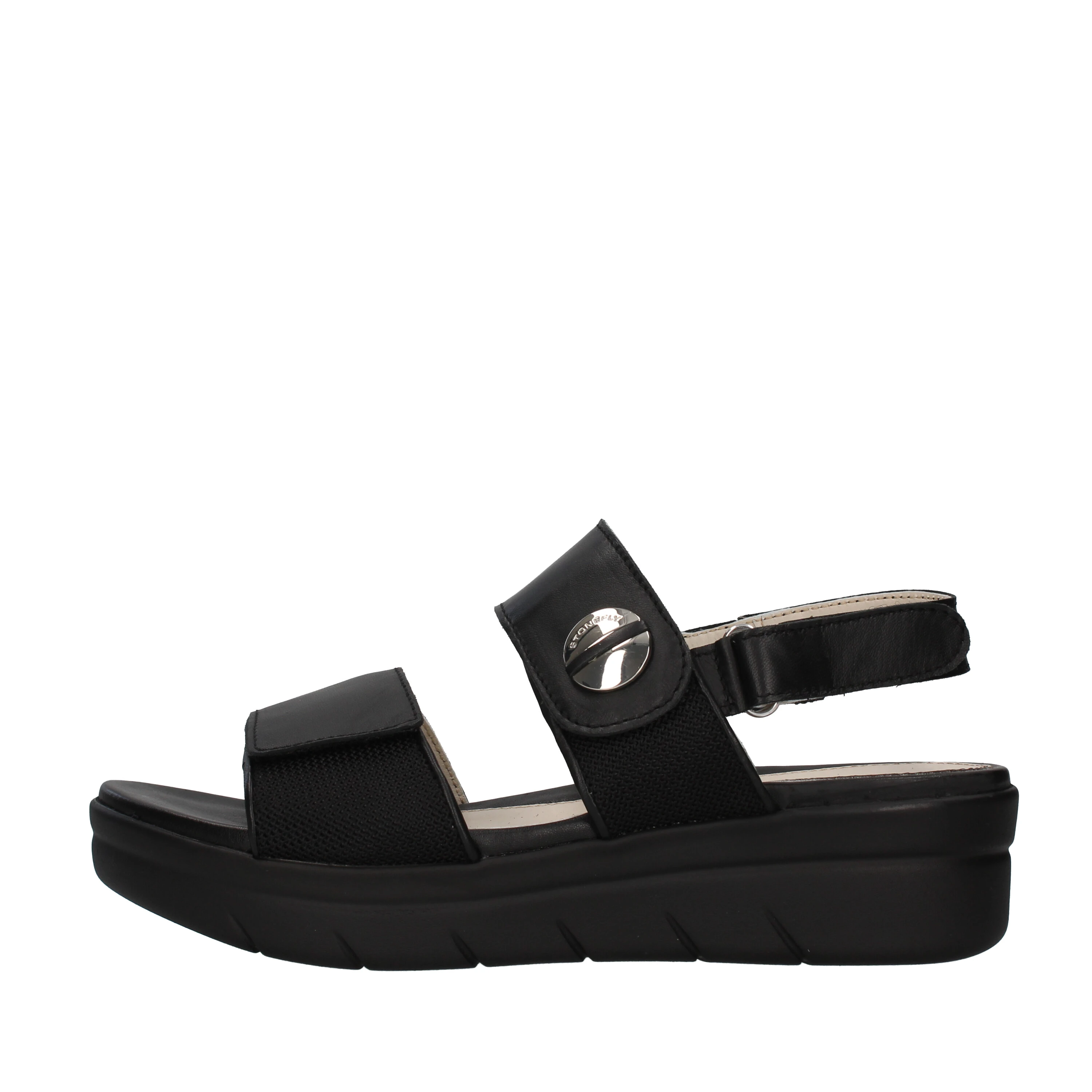 SANDALI CON ZEPPA HUMUS NAPPA DONNA NERO