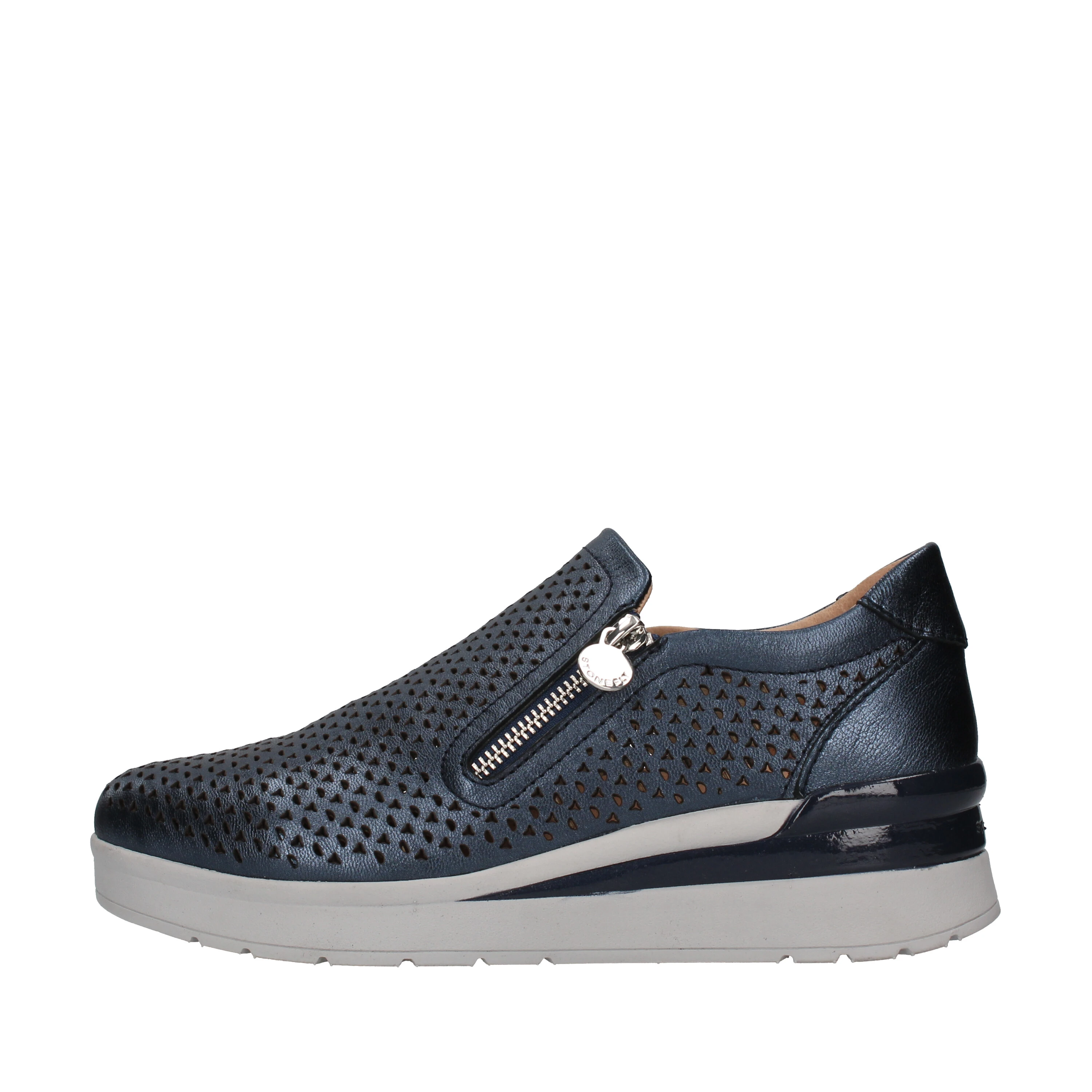 SNEAKERS PLATFORM TRAFORATE CON ZIP DONNA BLU