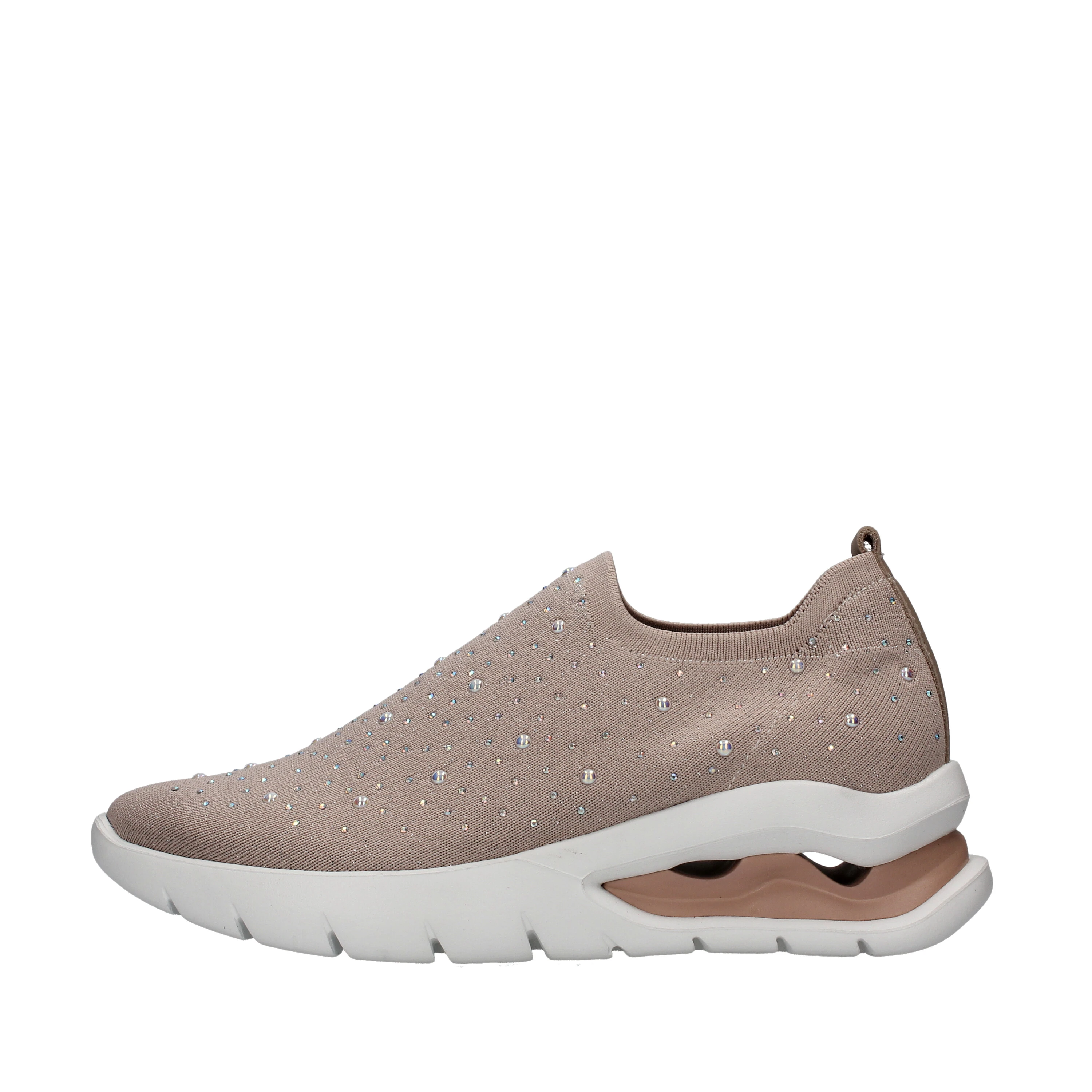 SNEAKERS SLIP ON CON STRASS IN TESSUTO DONNA ROSA