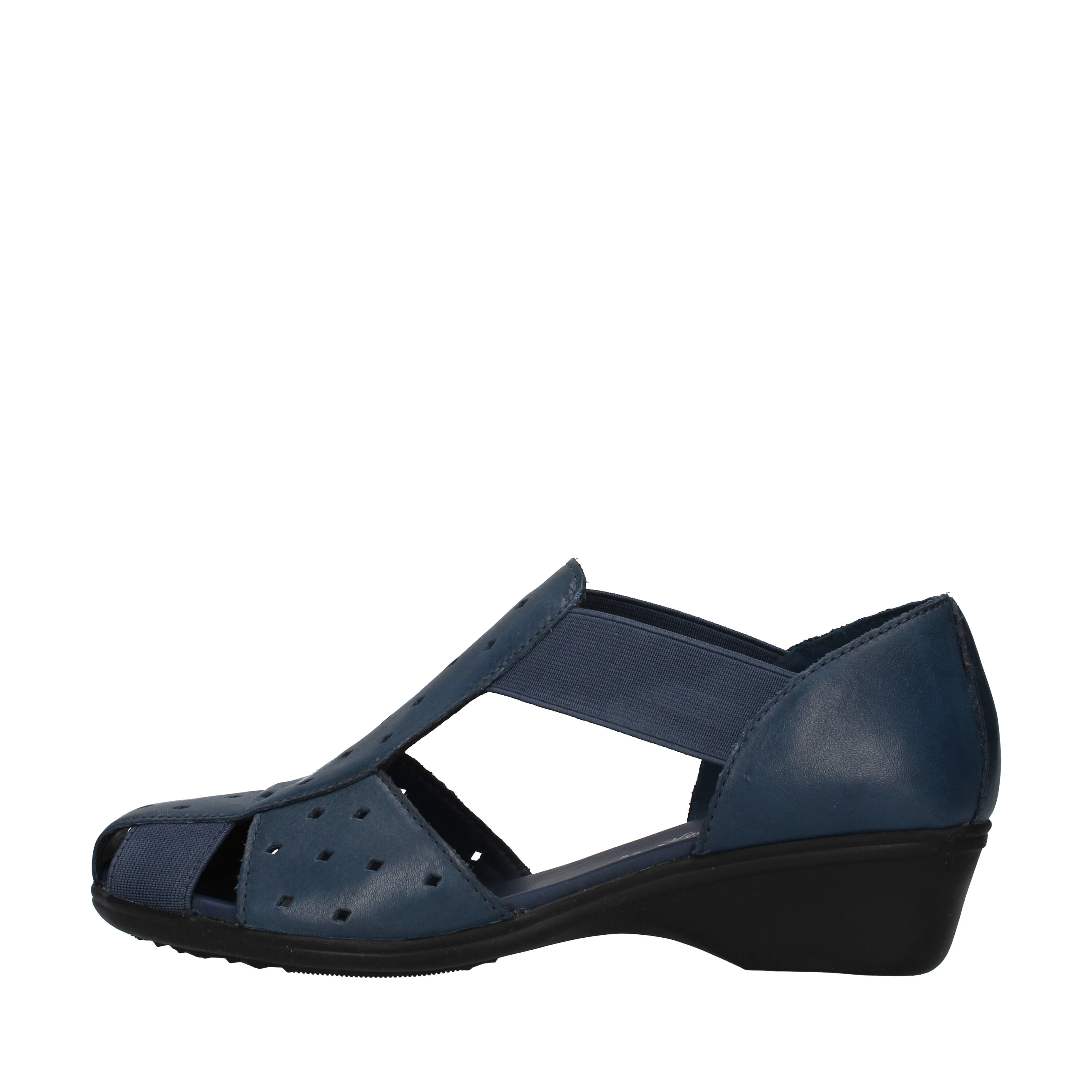 SANDALI CON ZEPPA IN PELLE SPUNTATI DONNA BLU