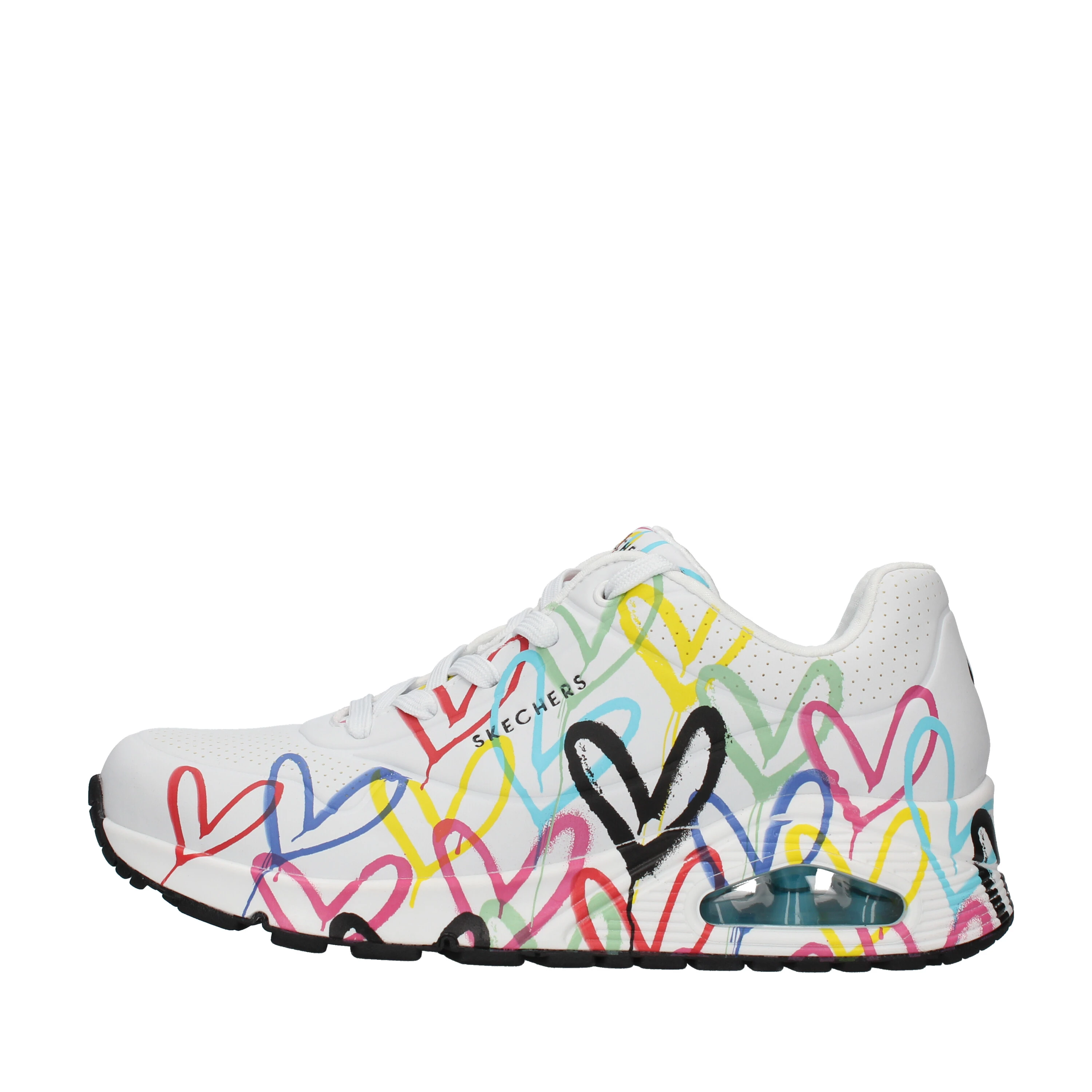 SNEAKERS PLATFORM SPREAD THE LOVE CON CUORICINI MULTICOLORE DONNA BIANCO