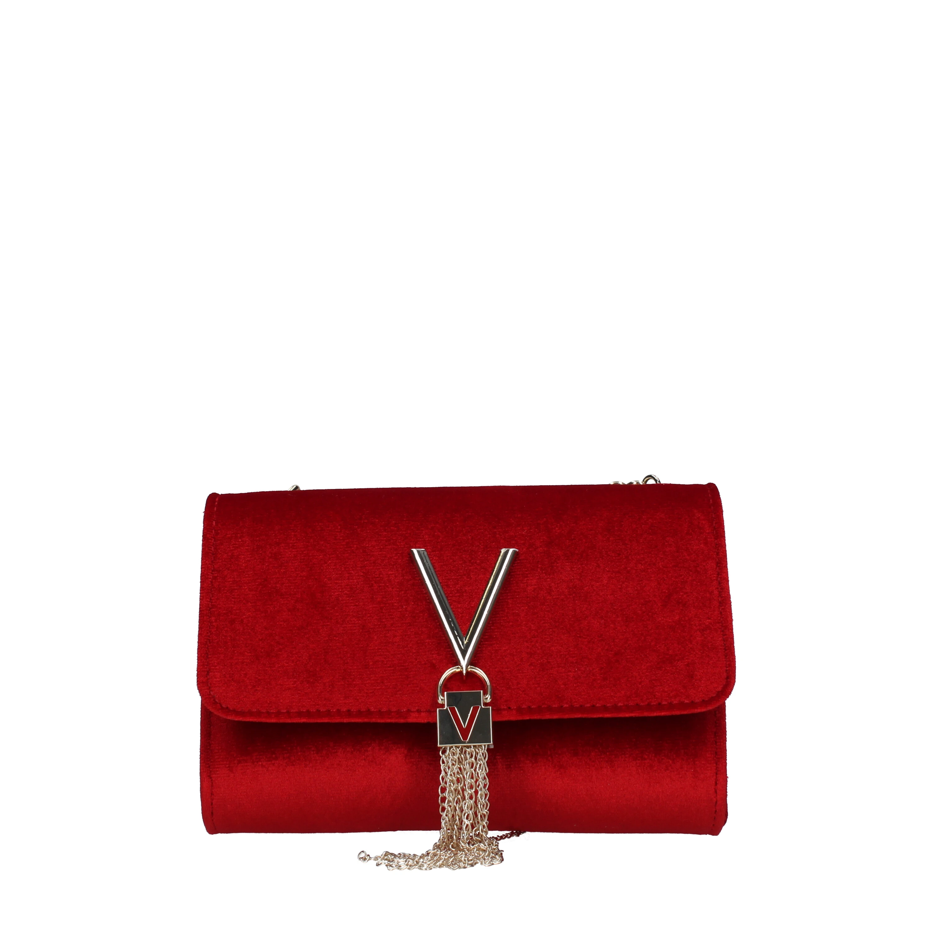 BORSA A TRACOLLA DIVINA IN VELLUTO CON LOGO DONNA ROSSO