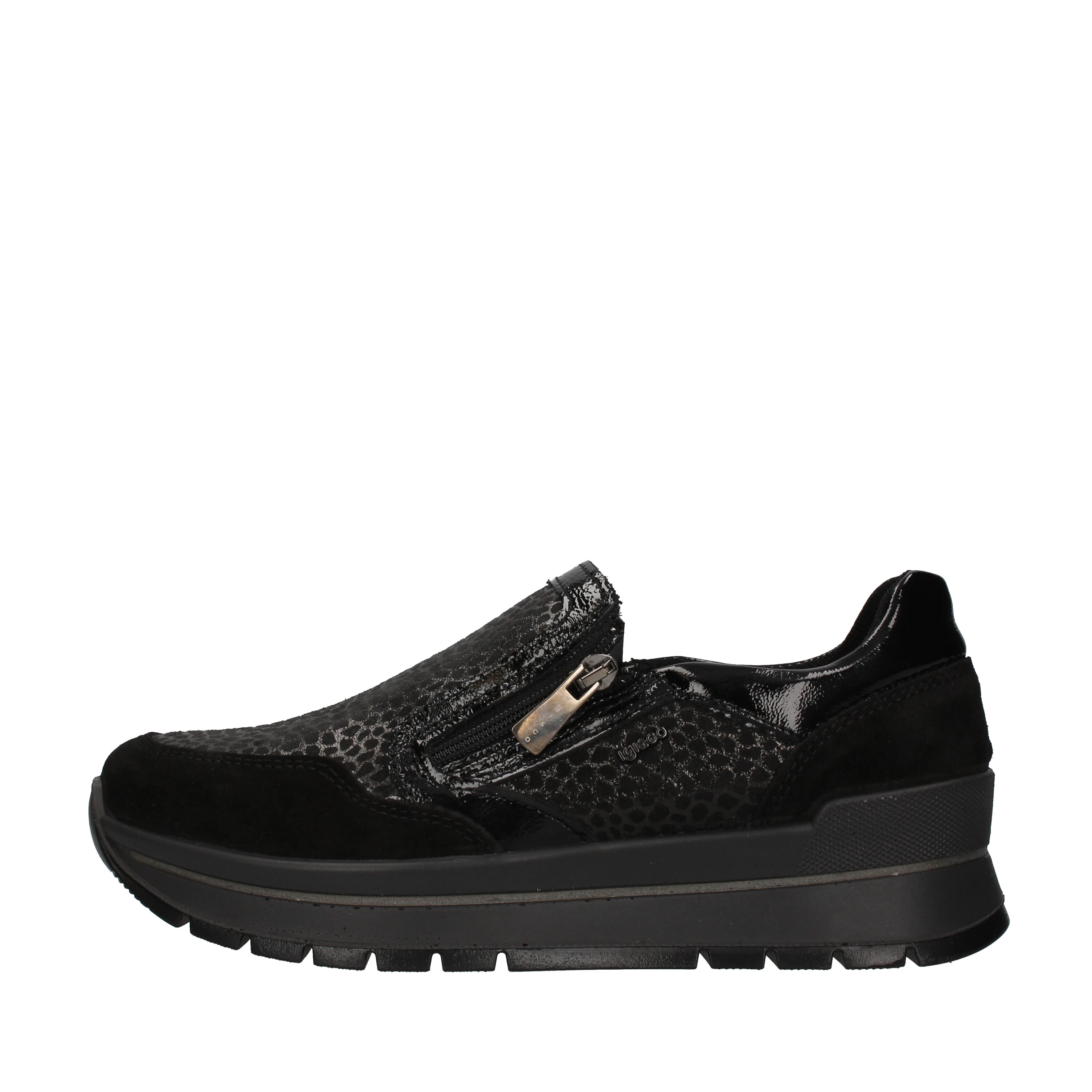 SNEAKERS SLIP ON FANTASIA ANIMALIER DONNA NERO