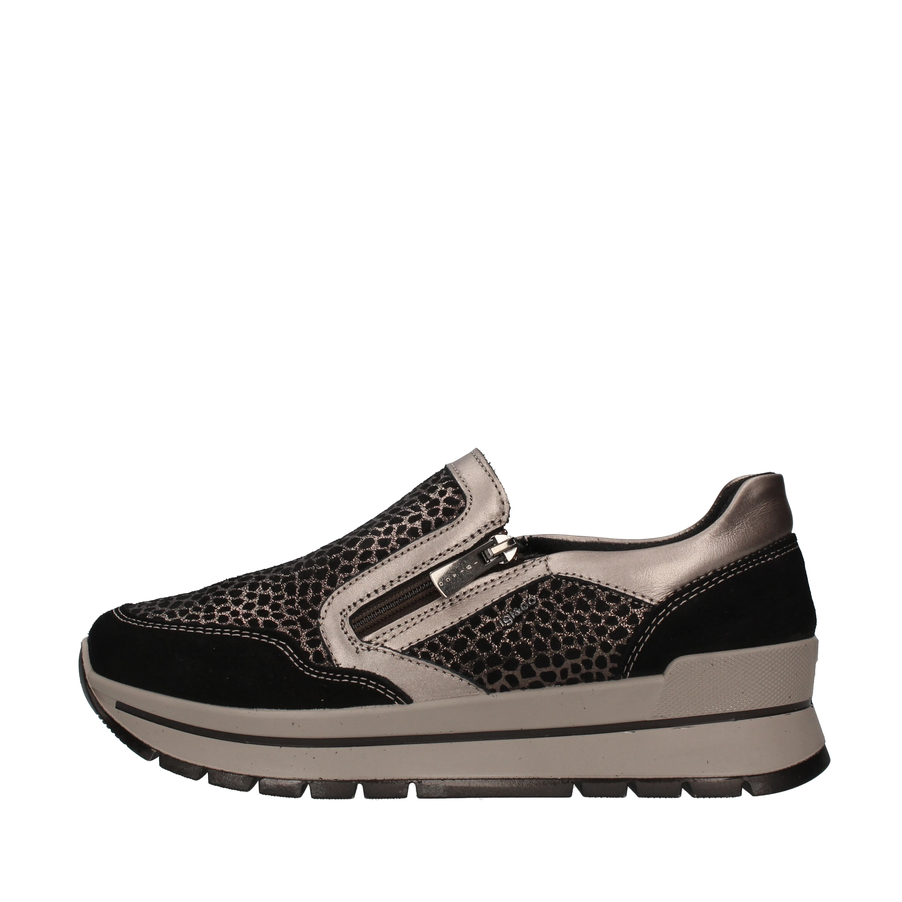 SNEAKERS SLIP ON CON ZEPPA FANTASIA ANIMALIER DONNA GRIGIO