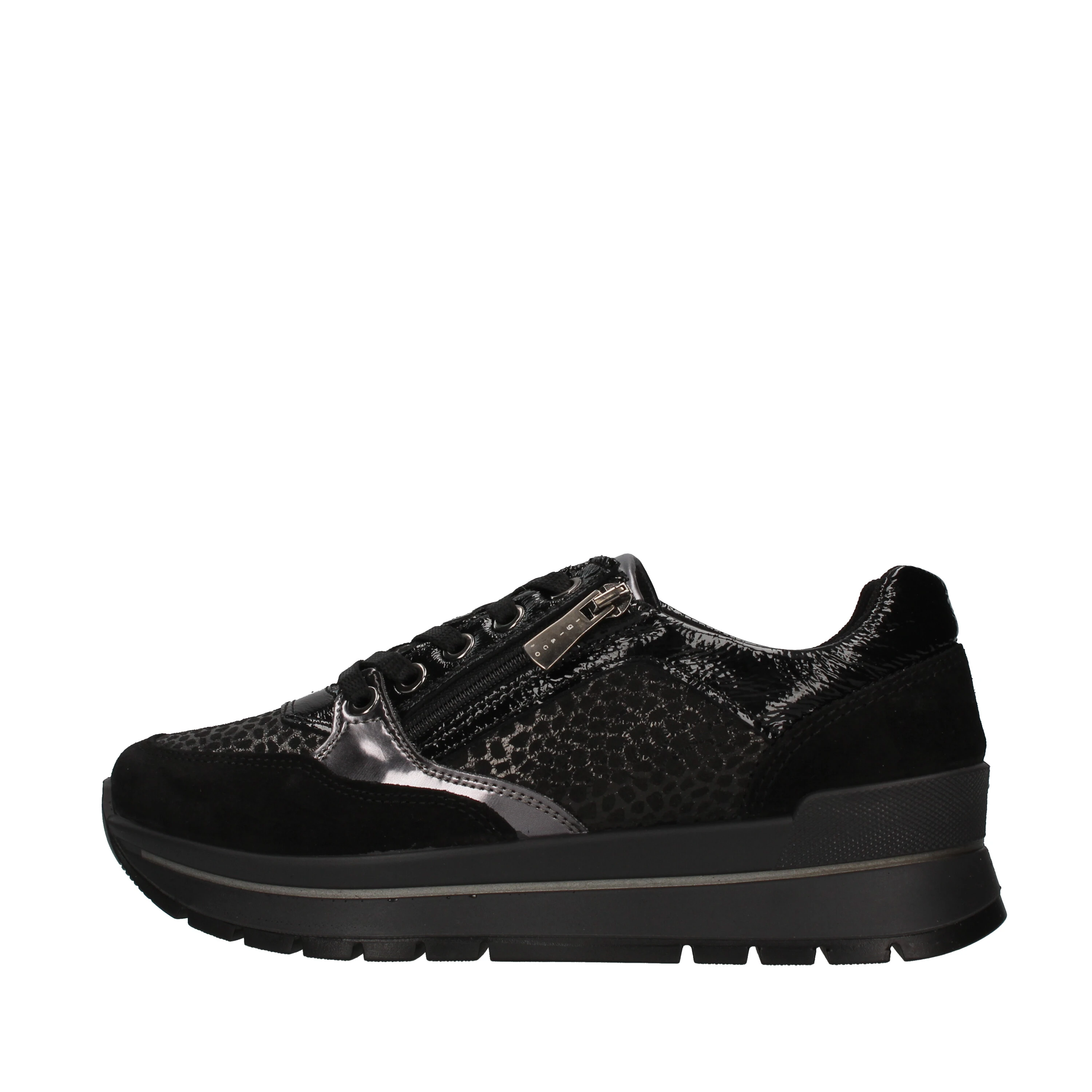 SNEAKERS PLATFORM FANTASIA ANIMALIER DONNA NERO