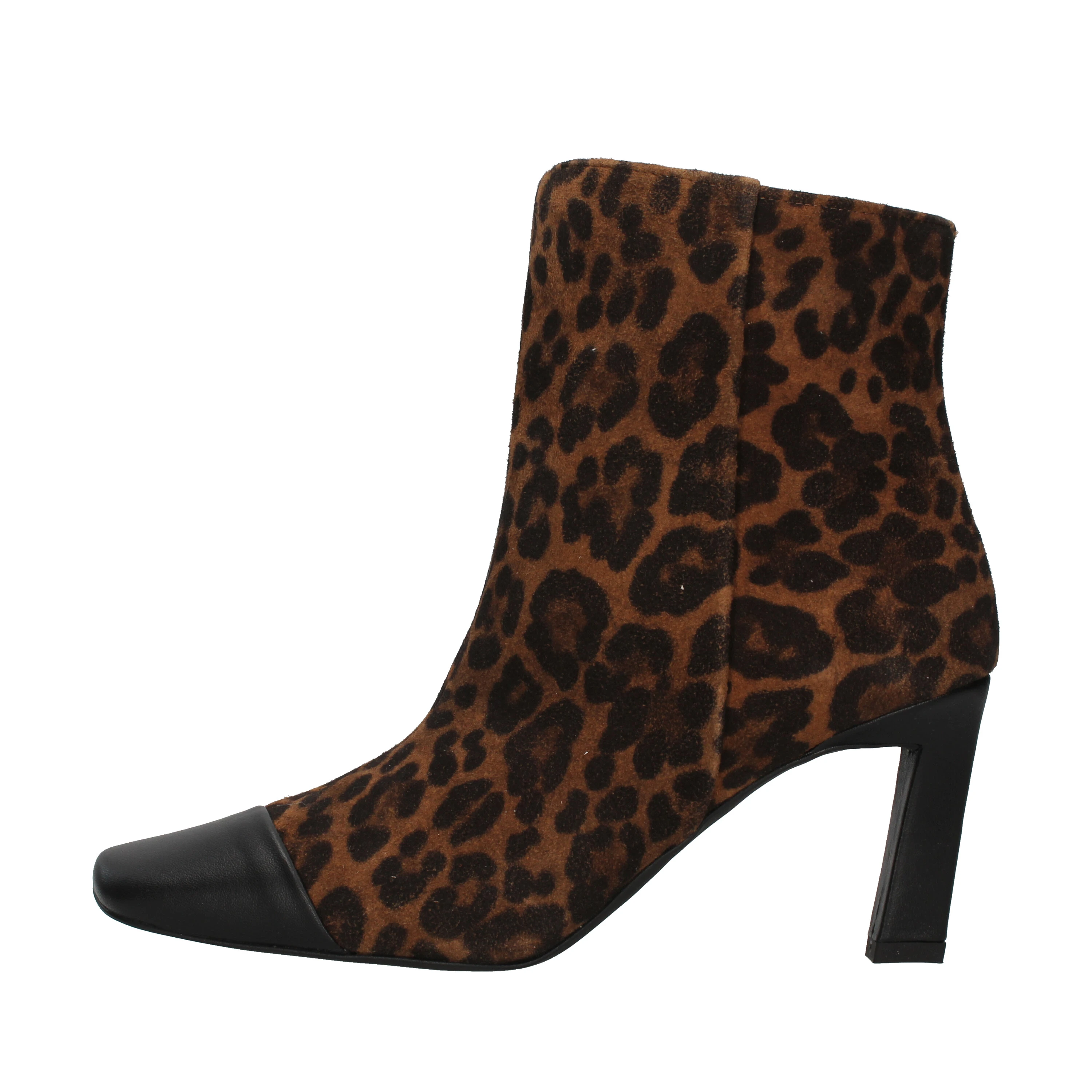 STIVALETTI TACCO ALTO FANTASIA ANIMALIER DONNA NERO