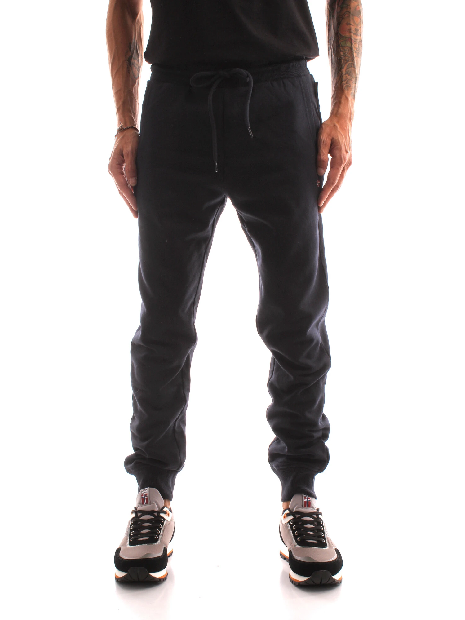 PANTALONI JOGGERS MISTO COTONE UOMO BLU