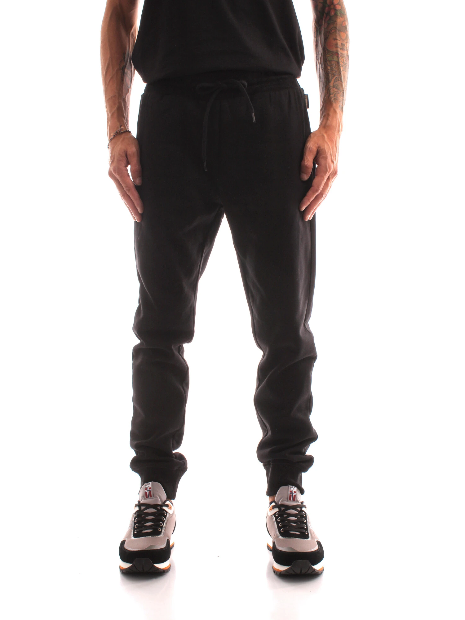 PANTALONI JOGGERS IN MISTO COTONE UOMO NERO