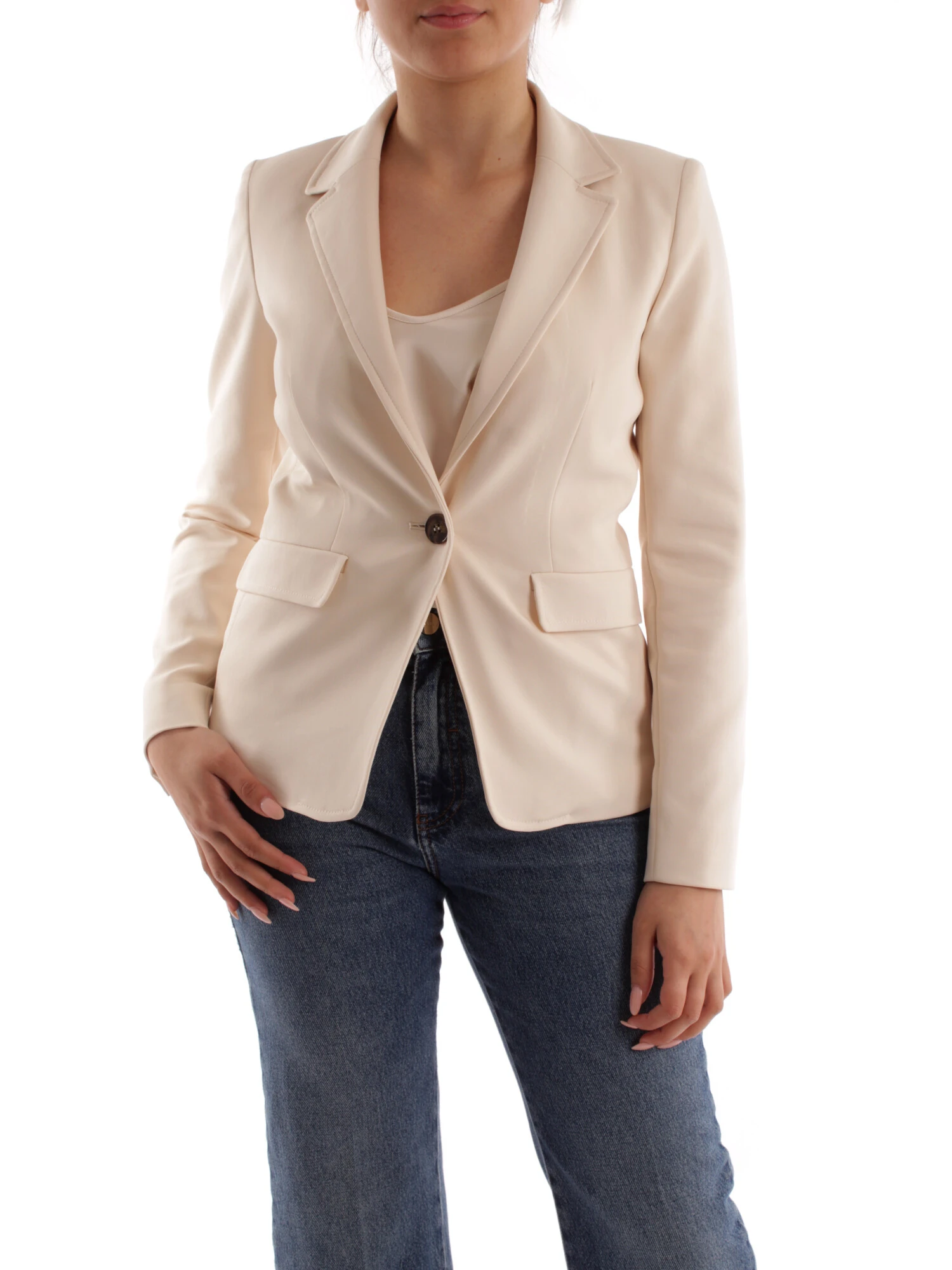 GIACCA BLAZER IN MISTO COTONE DONNA BIANCO