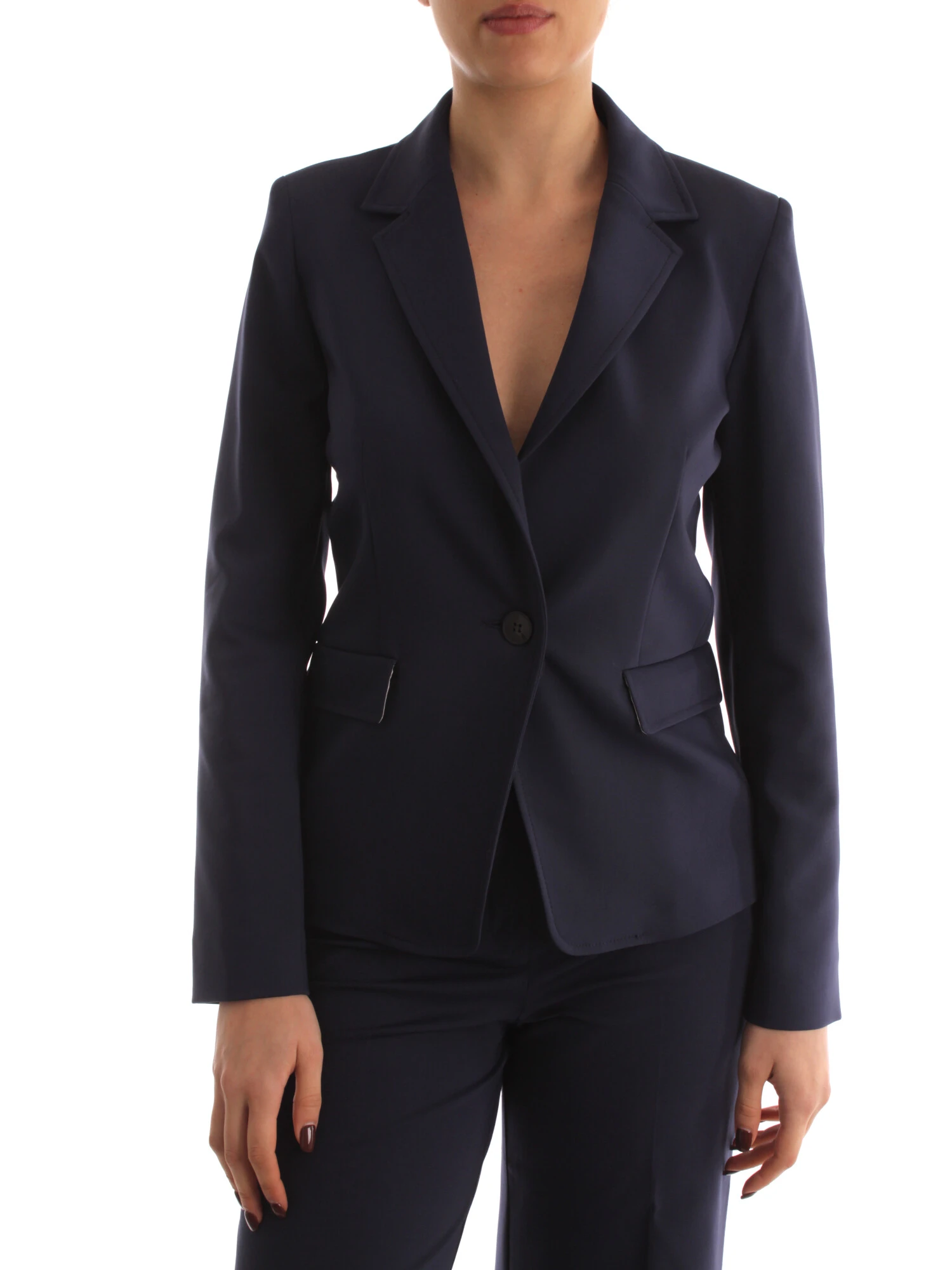 GIACCA BLAZER IN MISTO COTONE DONNA BLU