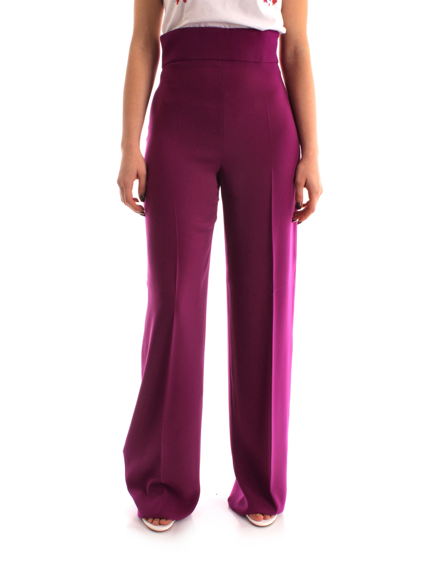 Maxmara Studio PANTALONI PALAZZO IN CADY A VITA ALTA DONNA FUCSIA Step By Step Shop