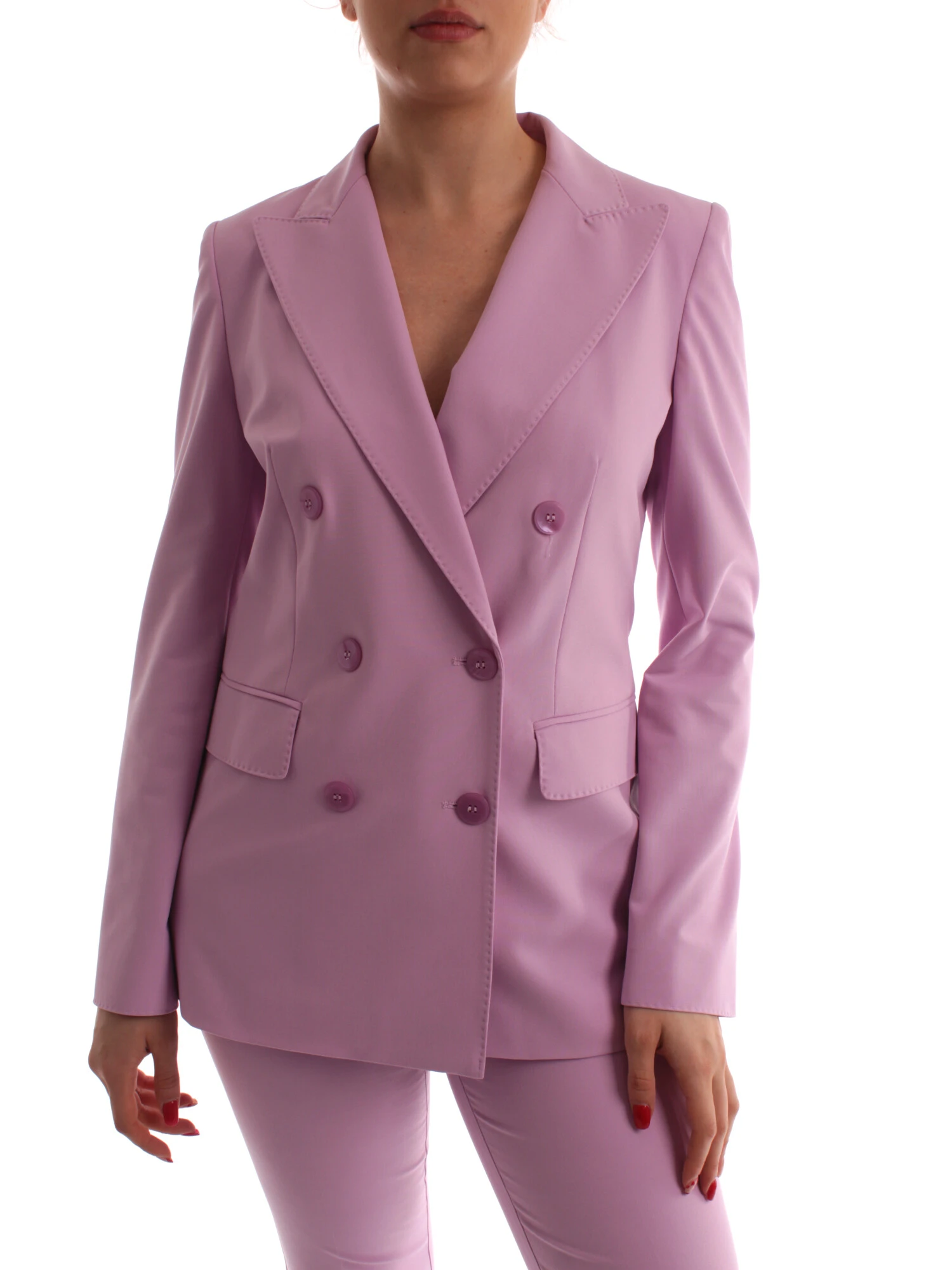 GIACCA BLAZER DOPPIOPETTO TINTA UNITA DONNA LILLA