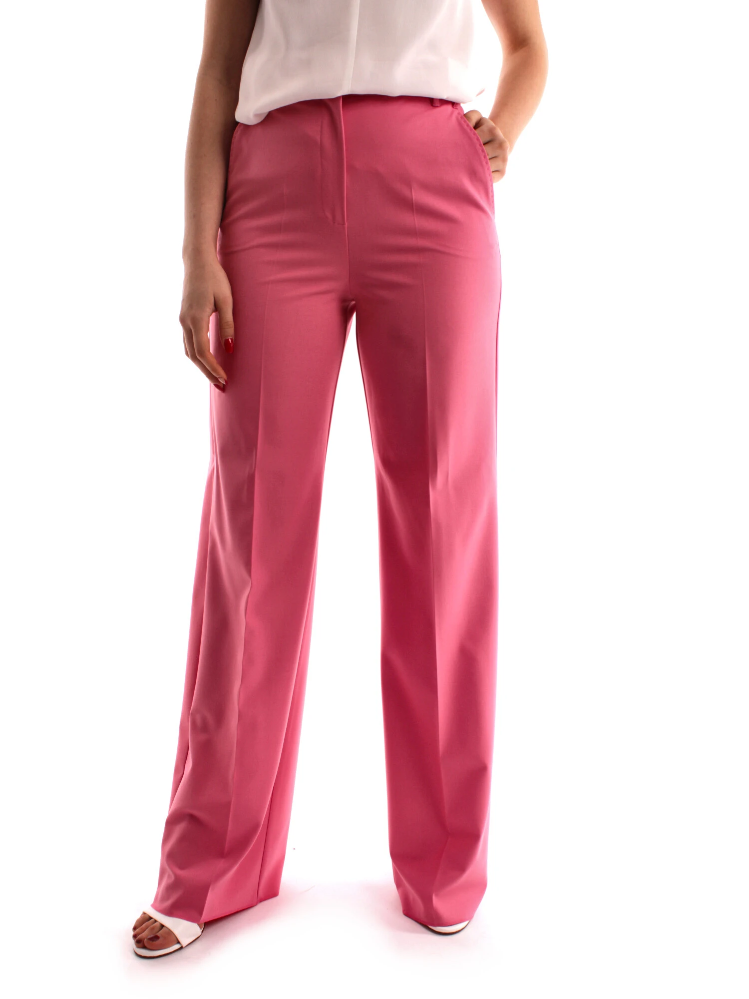 PANTALONI PALAZZO LINEA DRITTA DONNA ROSA