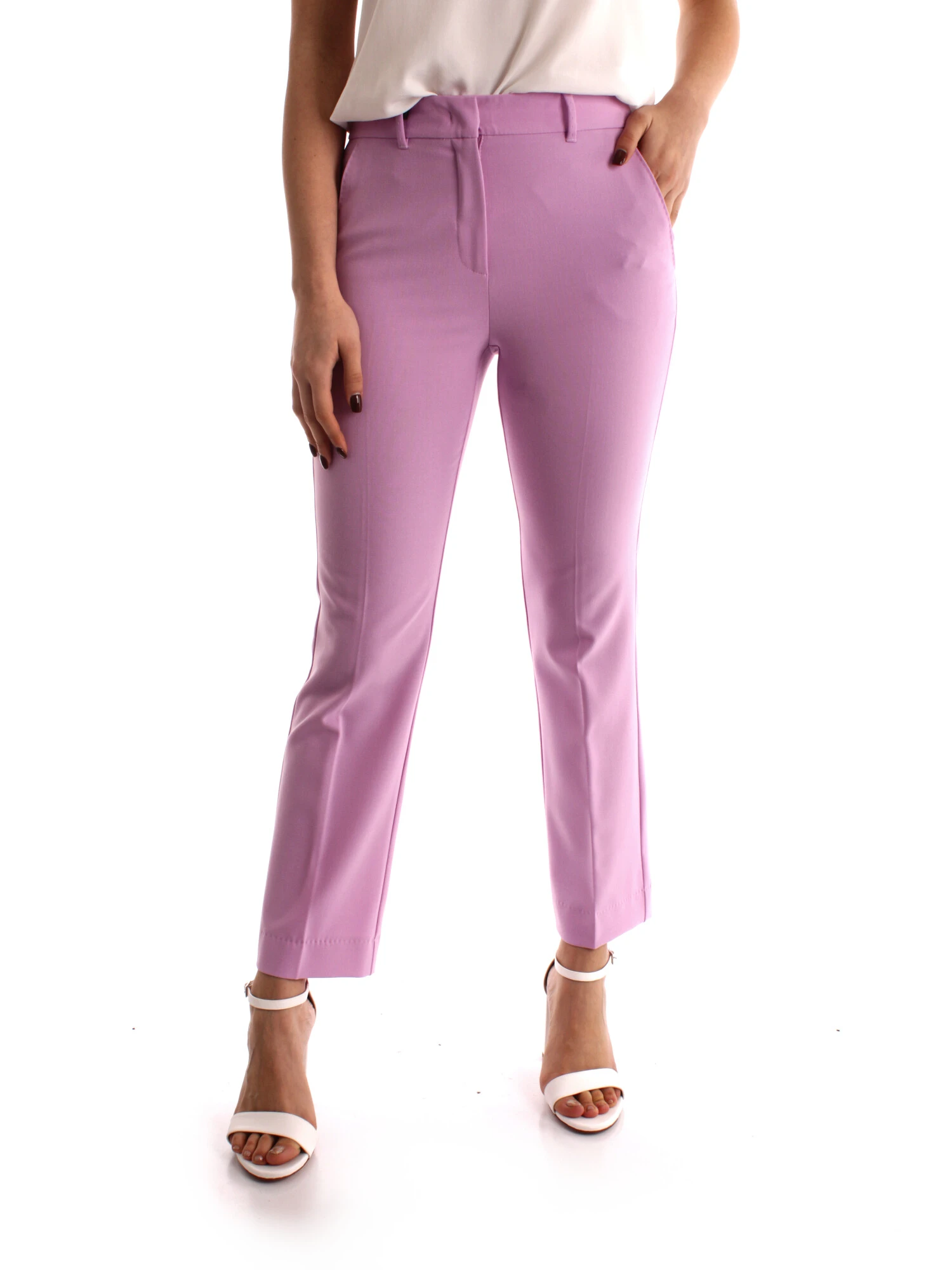 PANTALONI CHINO CON PIEGA STIRATA DONNA LILLA