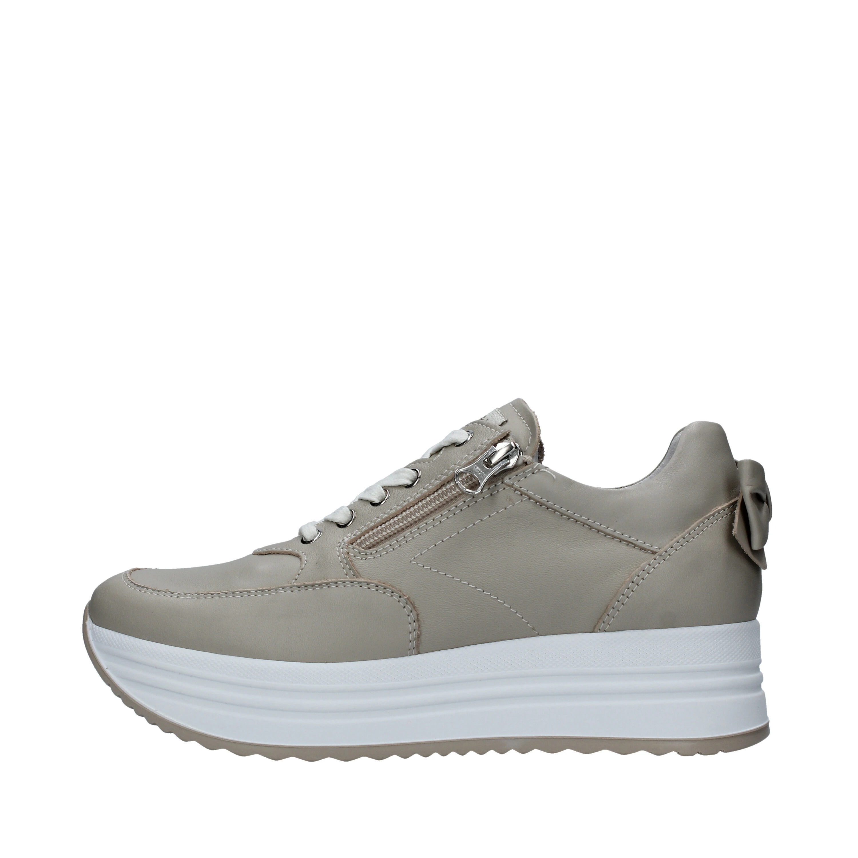 Nero Giardini SNEAKERS PLATFORM CON FIOCCO E ZIP DONNA BEIGE Step By Step Shop