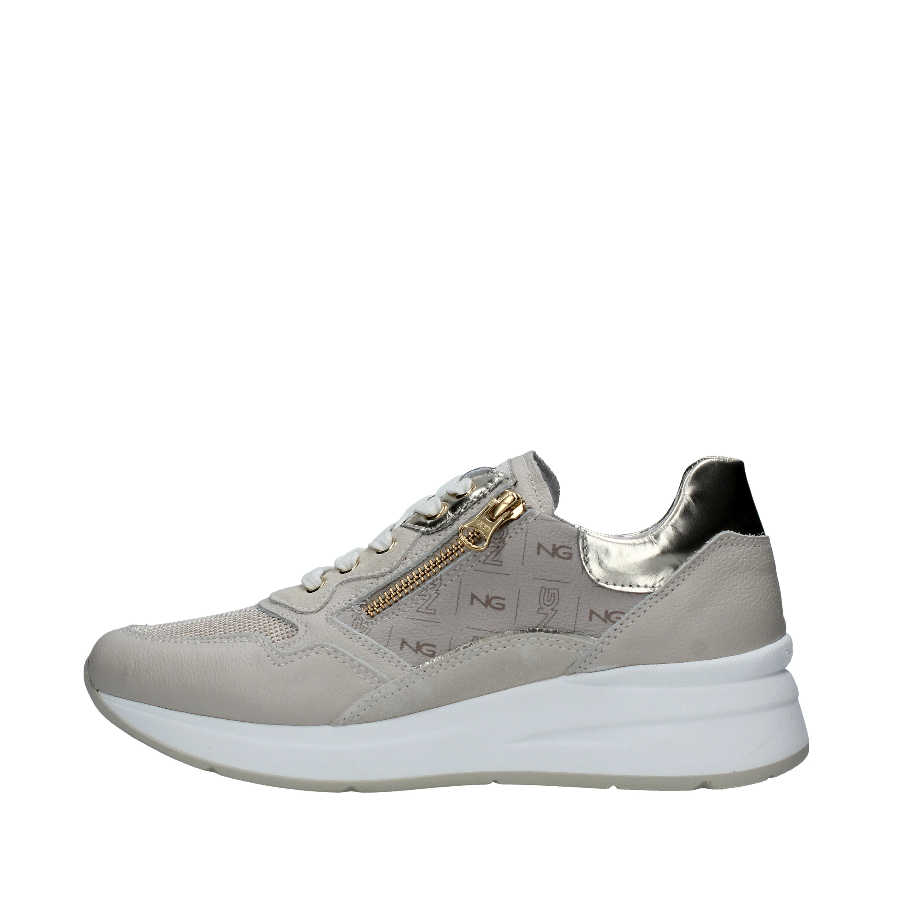 SNEAKERS CON ZIP LATERALE DONNA BEIGE