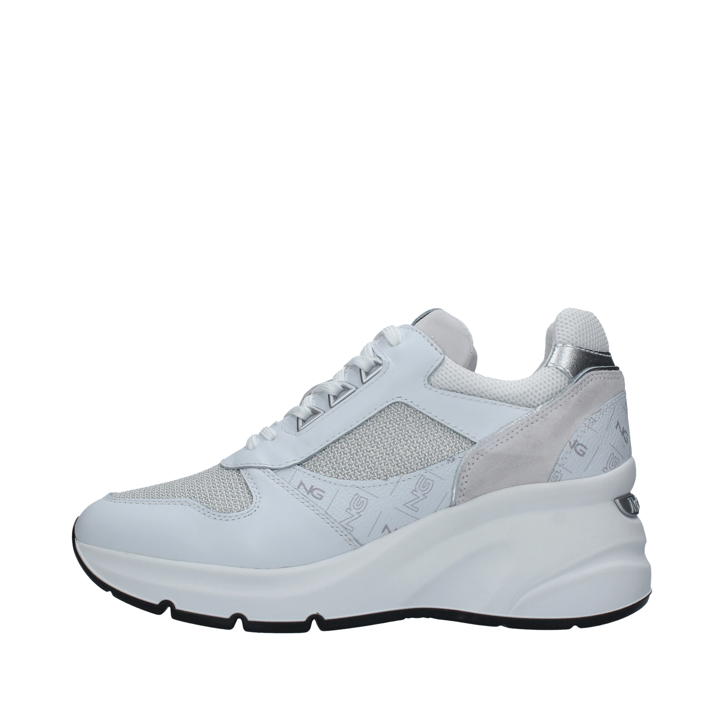 SNEAKERS PLATFORM LOGATE CON LACCI DONNA BIANCO