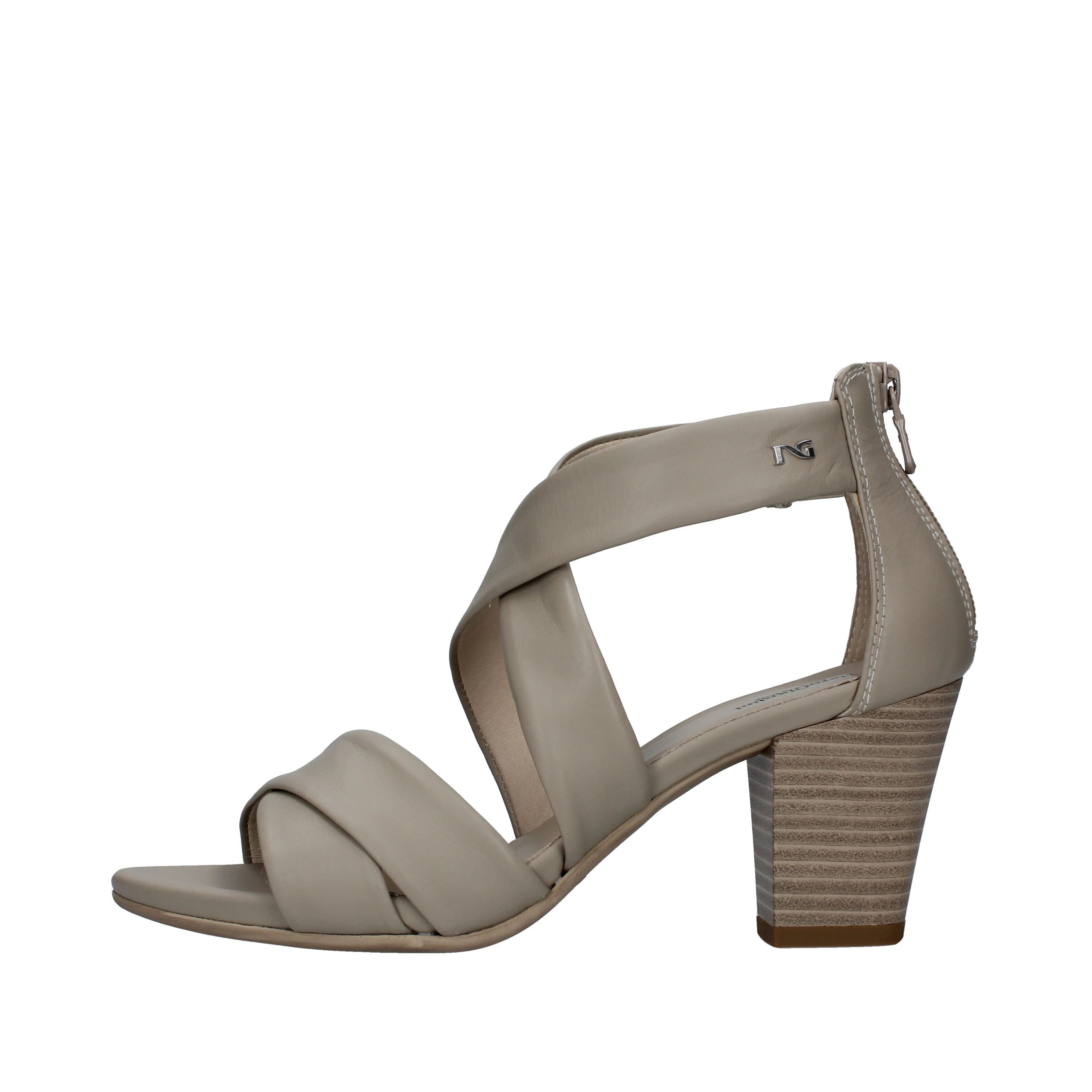 SANDALI TACCO ALTO CON FASCE INTRECCIATE DONNA BEIGE